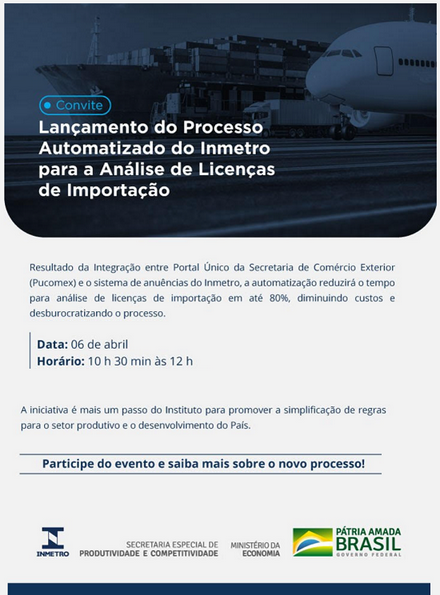 LANÇAMENTO DO PROCESSO AUTOMATIZADO DO INMETRO