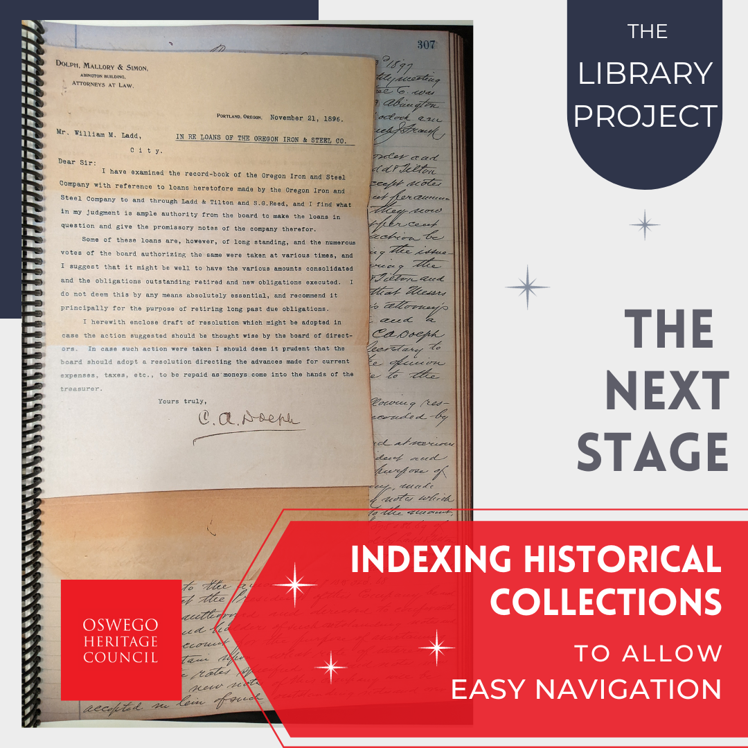The library project, the next stage, indexing historical collections to allow easy navigation