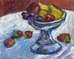 Silver Compote with Mixed Fruit - Posted on Monday, December 1, 2014 by Dolores Holt