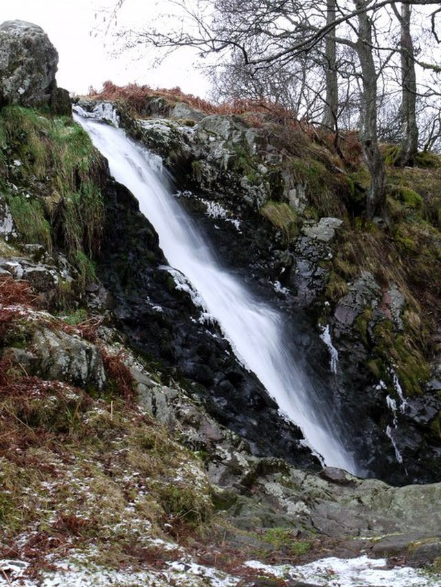 A waterfall in a forestDescription automatically generated