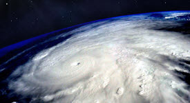 photo of hurricane from outspace
