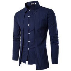 Mens Fashion Two Pieces Double Plackets Shirts