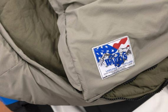 A close-up photo of a tan Wiggy's Sleeping bag A close-up photo of a tan Wiggy's Sleeping bag