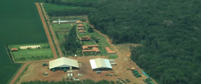 Fazenda Terra Santa, no Mato Grosso, que está sobreposta à Terra Indígena Batelão. (Foto: Divulgação)