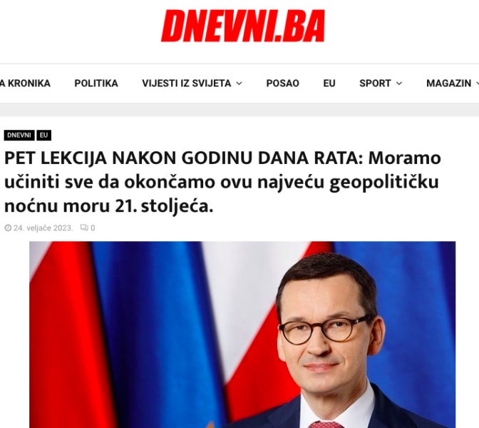 Opowiadamy Polskę Światu w bośniackiej prasie