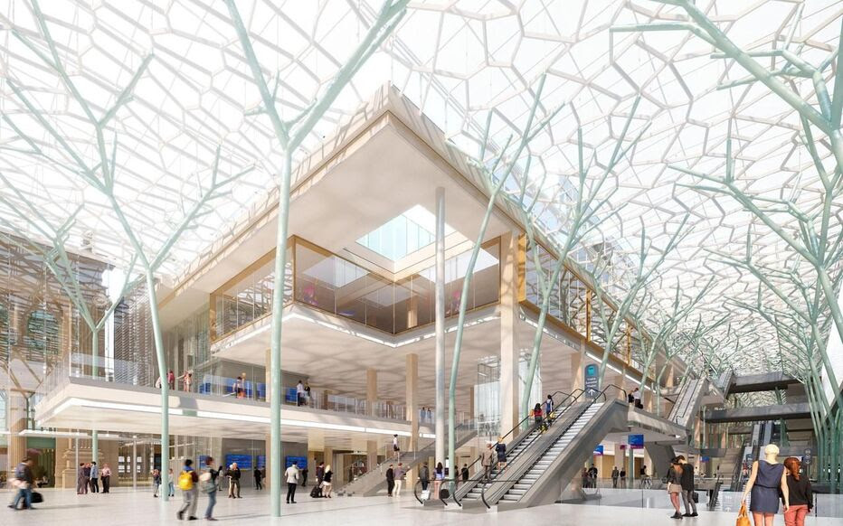 La partie banlieue de la gare du Nord doit être rehaussée et dotée d’une nouvelle verrière.