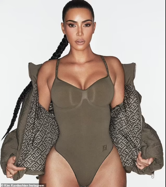 Kim Kardashian flashes her incredible curves in sheer Fendi lingerie? (Photos)
