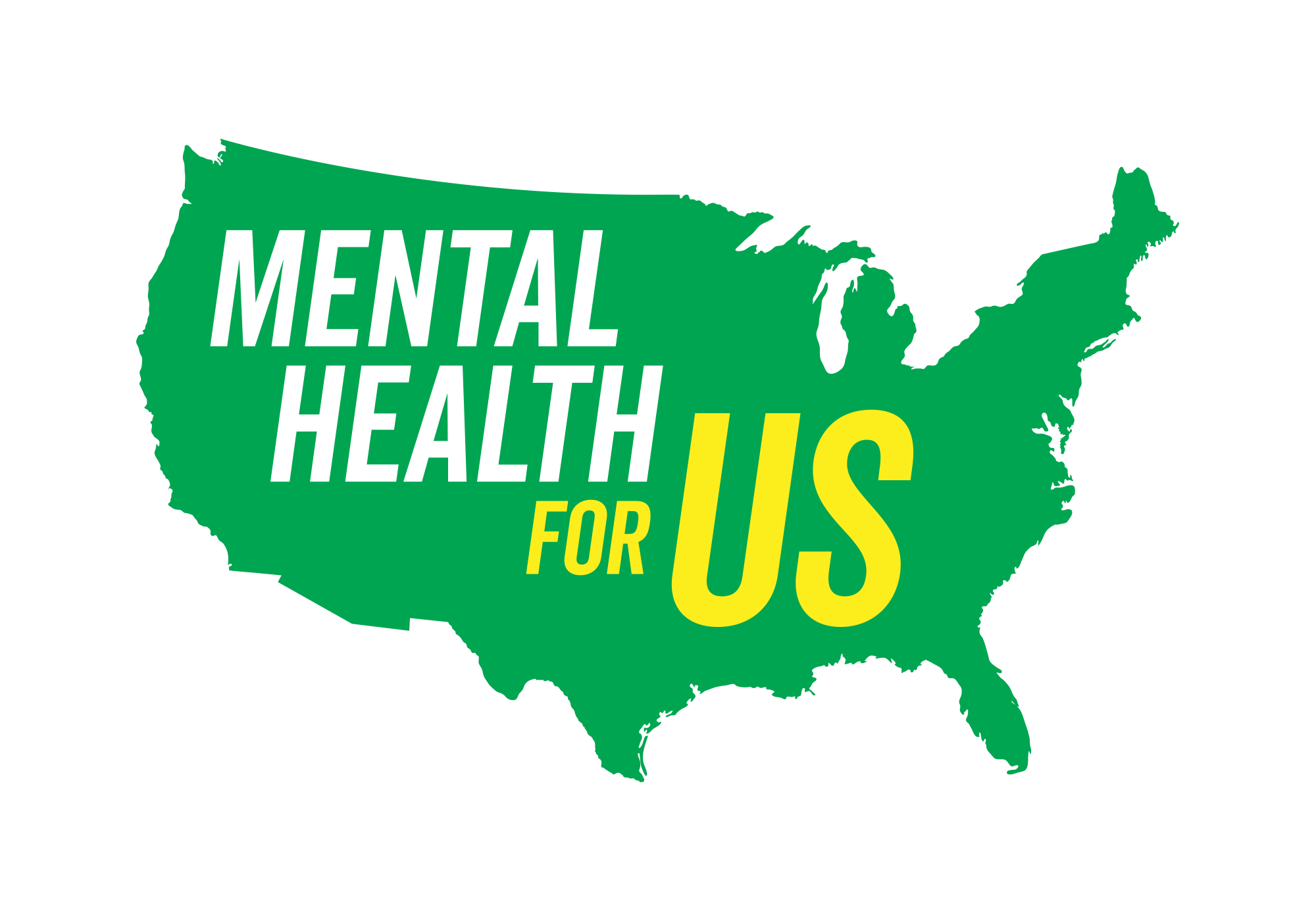 Mental Health for Us Logo in shape of USA