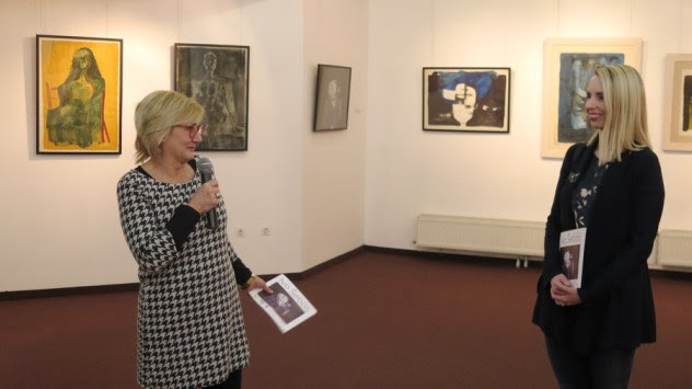 Voditeljica izložbene i filmske djelatnosti Centra za kulturu Čakovec Marina Oskoruš i kustosica izložbe Sonja Švec Španjol
