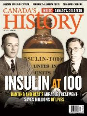 Cover of the February-March 2021 issue featuring Banting and Best.