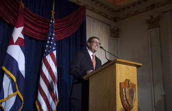 El Ministro de Relaciones Exteriores Bruno Rodríguez en la apertura de la Embajada de la Isla en Washington. Foto: Ismael Francisco/ Cubadebate