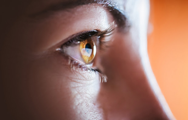 A closeup of a woman's eye.