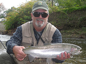 Angler with Lake Erie steelhead