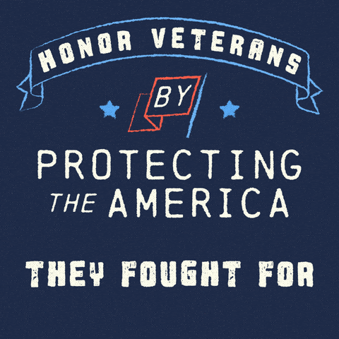 Image text states "honor veterans by protecting the America they fought for"