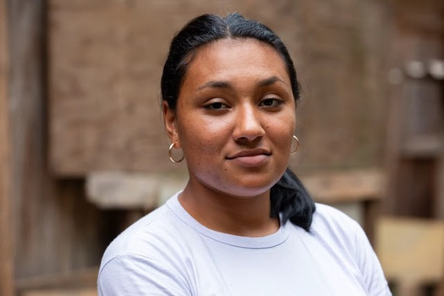 Giovanna, uma das moradoras da Ocupação dos Queixadas, alvo de processo de reintegração de posse e despejo