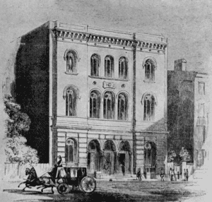 Drawing of the Astor Library in 1854