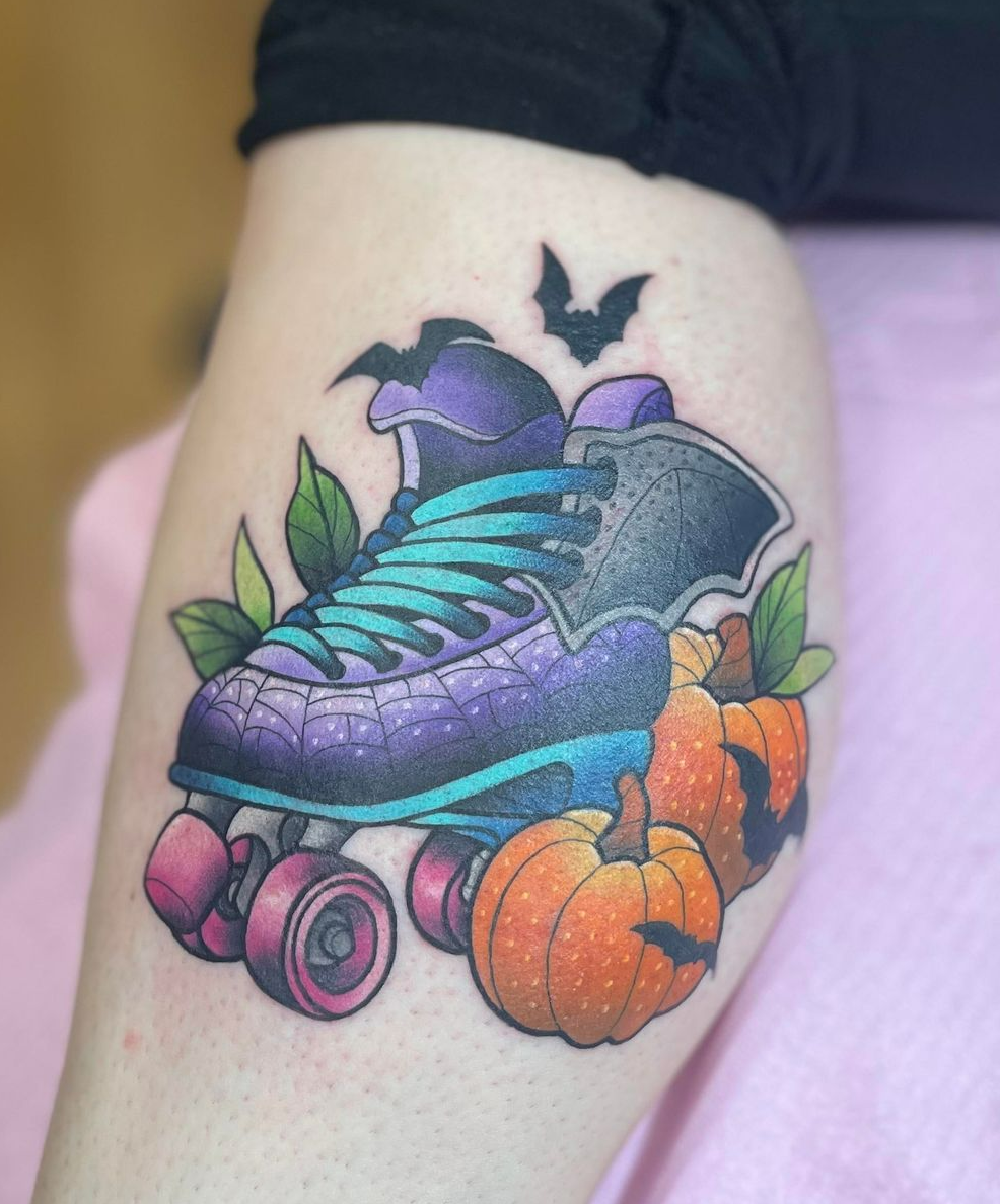 Halloween Themed Inspired Skate Tattoo