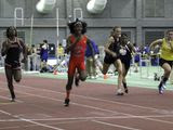 In this Feb. 7, 2019, file photo, Bloomfield High School transgender athlete Terry Miller, second from left, wins the final of the 55-meter dash over transgender athlete Andraya Yearwood, far left, and other runners in the Connecticut girls Class S indoor track meet at Hillhouse High School in New Haven, Conn. Miller and Yearwood are among Connecticut transgender athletes who would be blocked from participating in girls sports under a federal lawsuit filed Wednesday, Feb. 12, 2020, by the families of three athletes. (AP Photo/Pat Eaton-Robb, File)