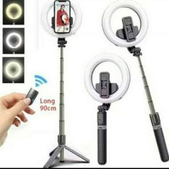Tripod Tongsisi L05 Tongsis Selfie Stick Ring Light Led With Bluetooth