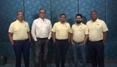 Gilbert James (Centre)- Co-founder and Managing Director, Isthara, and Krishna Kumar (second from left)- Co-founder, Isthara, along with the senior leadership team.