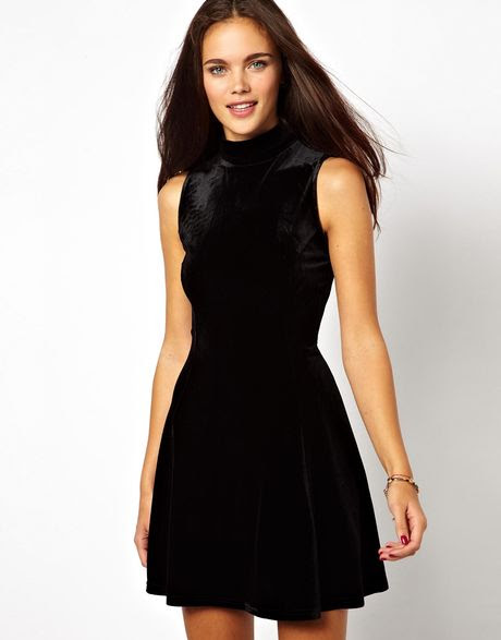 velvet Glamorous-black-velvet-skater-dress-with-high-neck-product-1-13385992-106264538_large_flex
