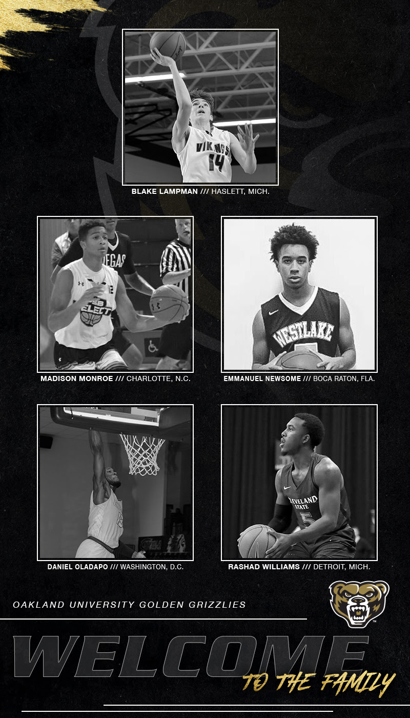 Men's Basketball Recruits graphic with player photo, name and hometown