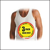 Mens 3 Pack Vests