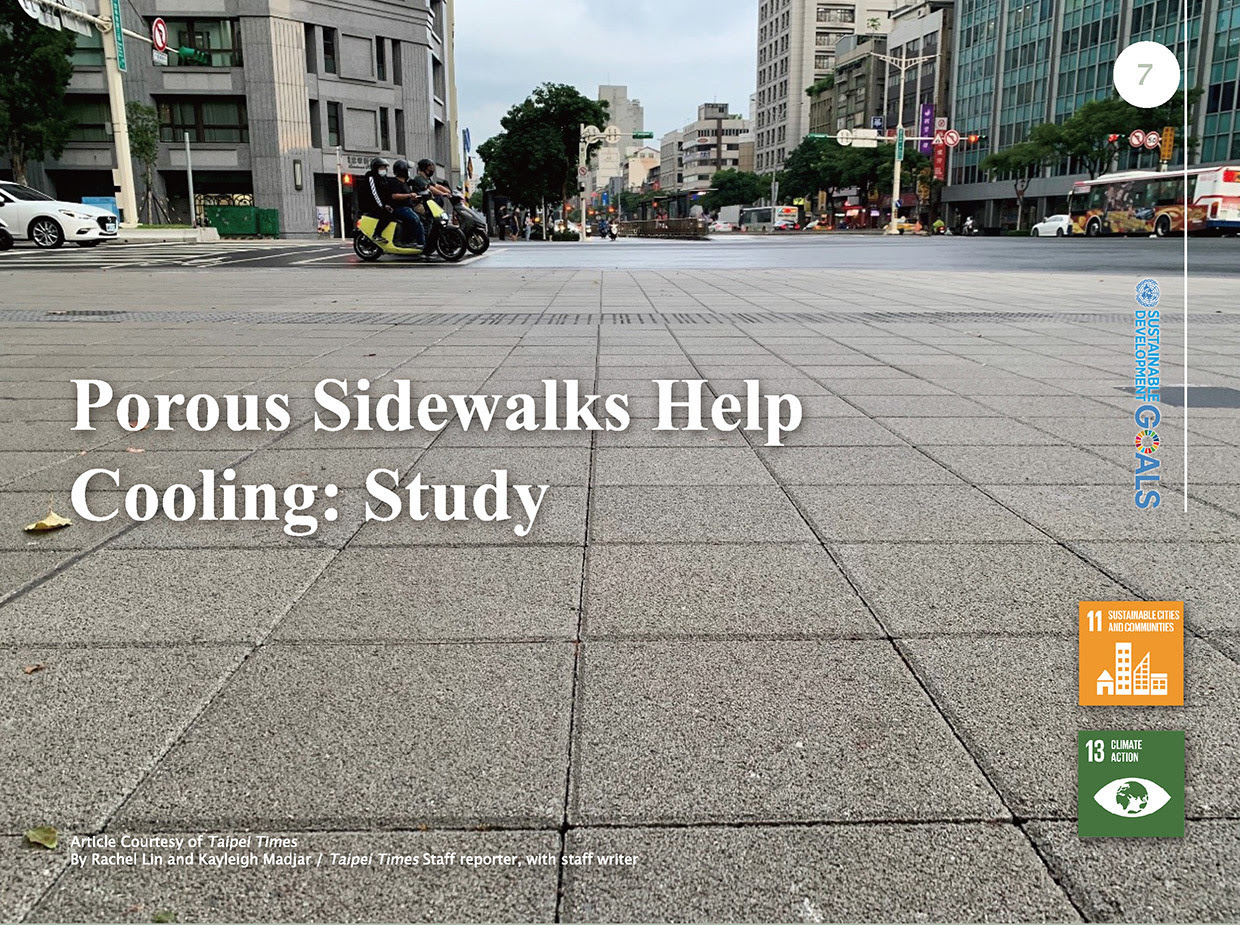 Porous Sidewalks Help Cooling: Study - National Taipei University