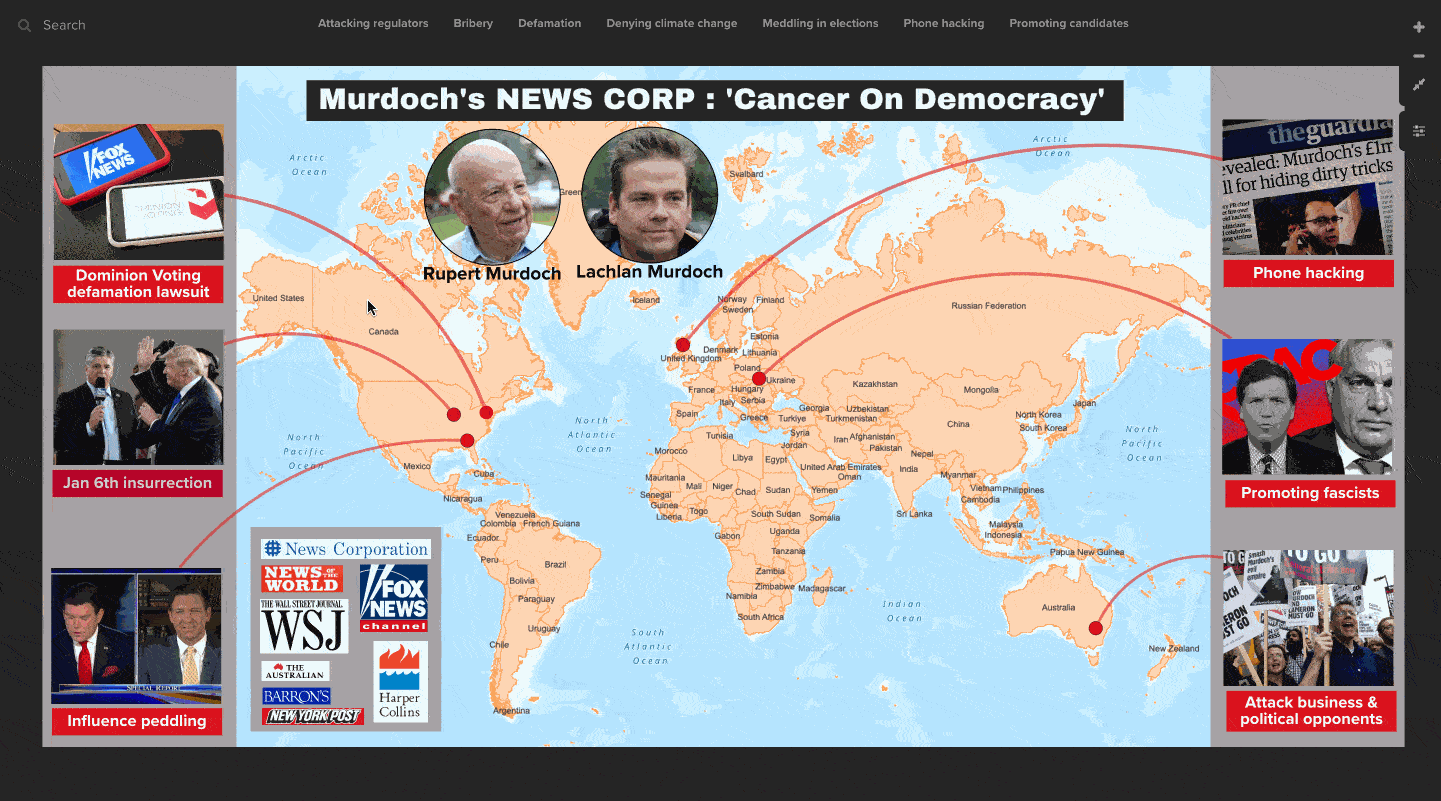 Rupert Murdoch NEWS Corp FOX News and WSJ are a cancer on democracy.