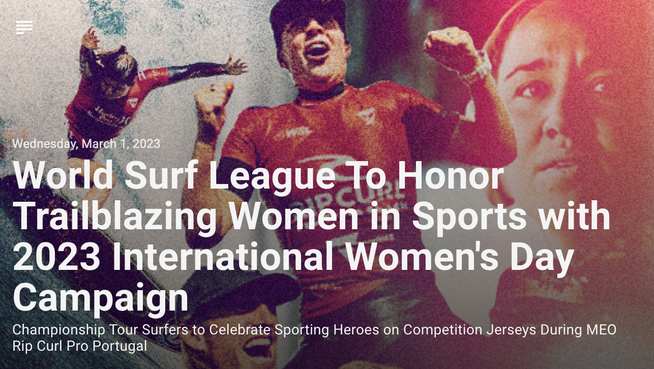 How World Surf League Honors International Women's Day 2023