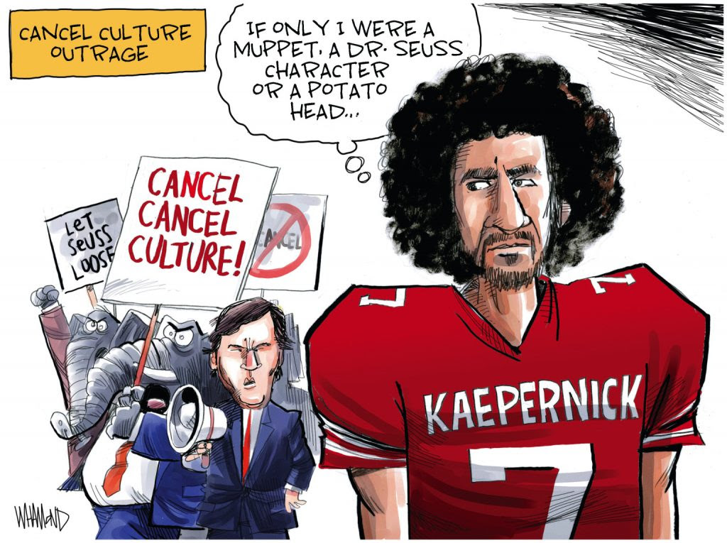 Republicans and right wing groups force Kaepernick from playing football.