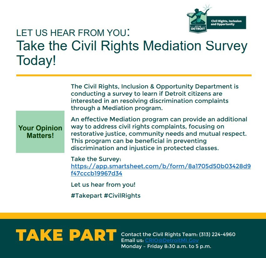 Take the Civil Rights Mediation Survey Today!