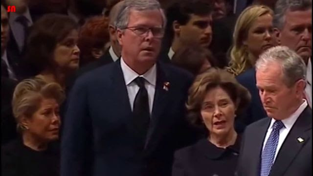 What Did Laura See? Was George W. Bush Already Under Military Custody at Bush Sr. Funeral?!! Re-Examining the Details!! (Video)