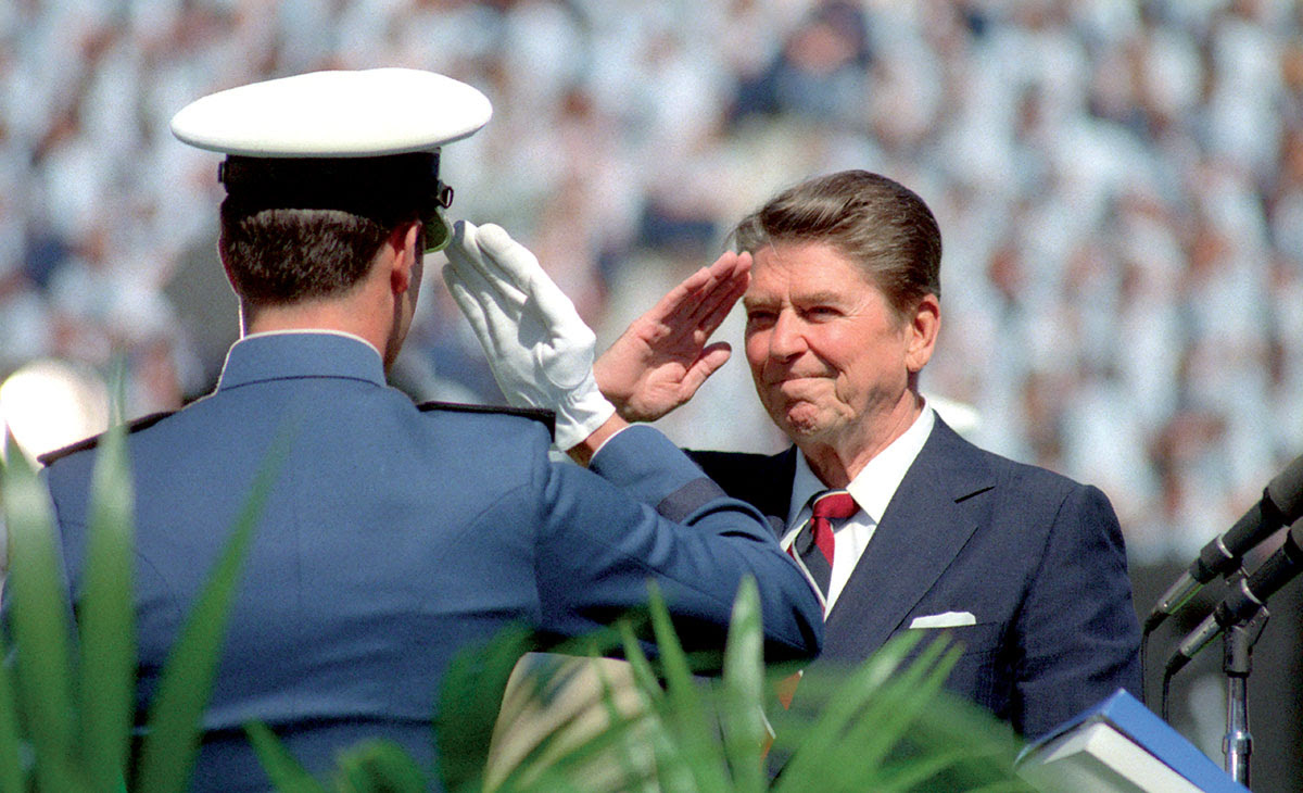President Reagan Saluting