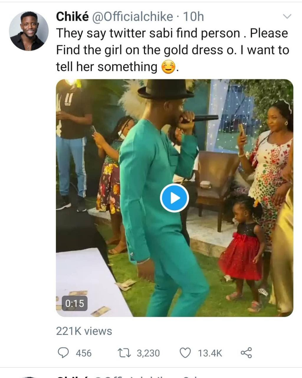 Singer Chike launches search for woman he met during his performance at an event (video)