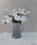 White Flowers in Pewter - Posted on Sunday, January 11, 2015 by Pamela Munger