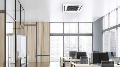 LG DUAL Vane Cassette installed in the high-rise office setting