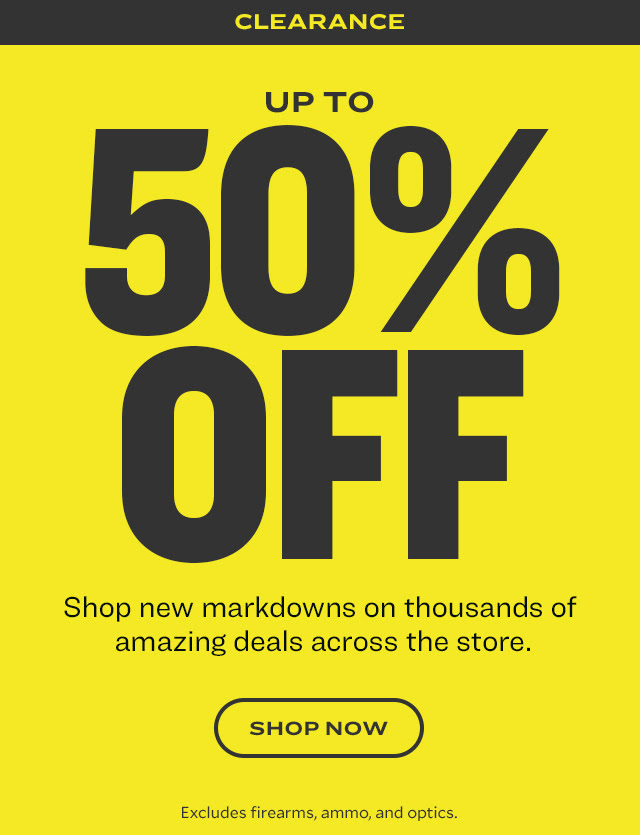 Up to 50% Off Clearance Starts Tomorrow