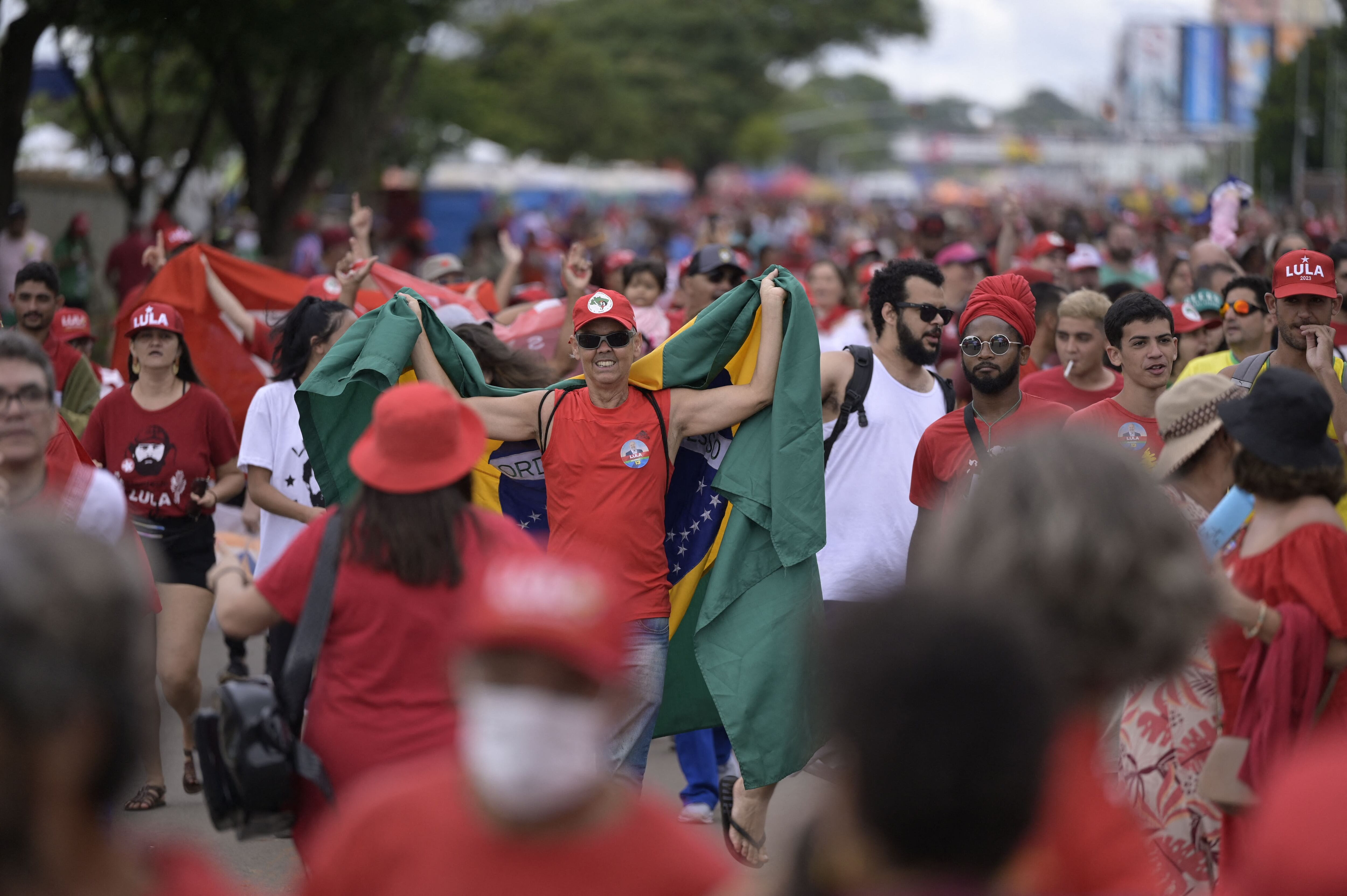 Seguidores de Lula, en la Explanada de los Ministerios, en Brasilia.
