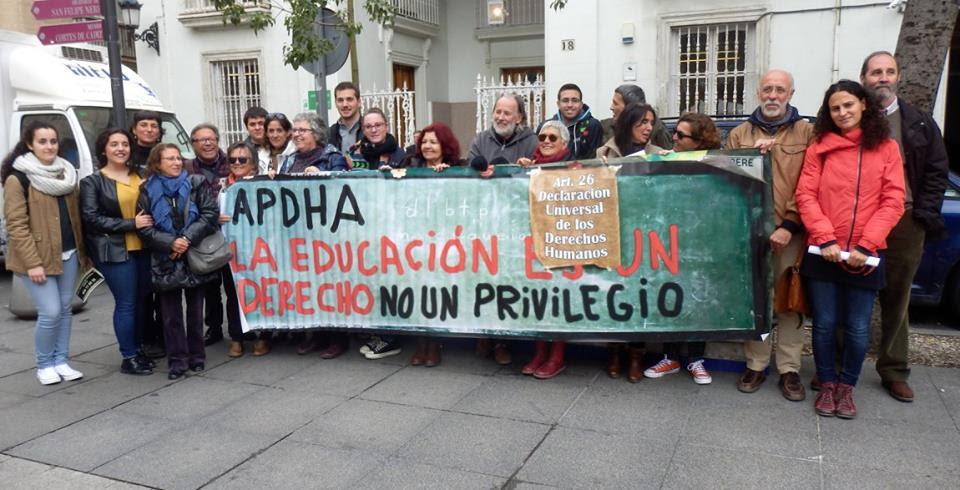 La APDHA muestra su apoyo a la huelga de enseñanza pública del próximo 4 de marzo