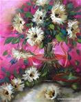 Cherry Jubilee Daisies and Painting - Flower Paintings by Nancy Medina - Posted on Monday, March 30, 2015 by Nancy Medina