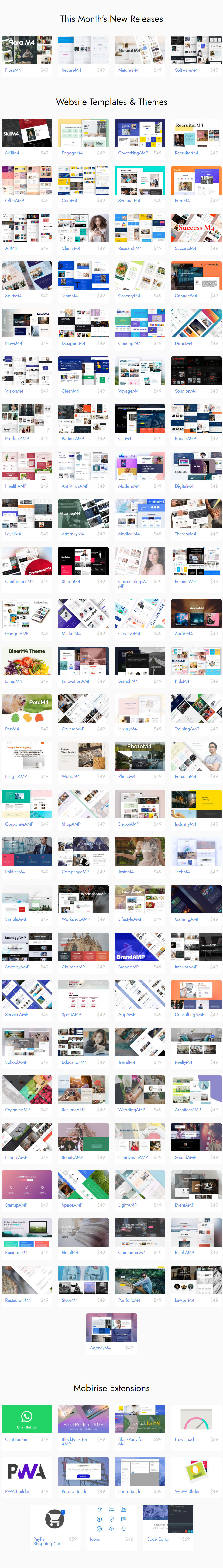 Mobirise Premium Blocks, Themes, Extensions