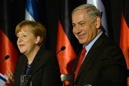 German Chancellor Angela Merkel and PM Netanyahu at the King David hotel in Jerusalem on February 25, 2014.