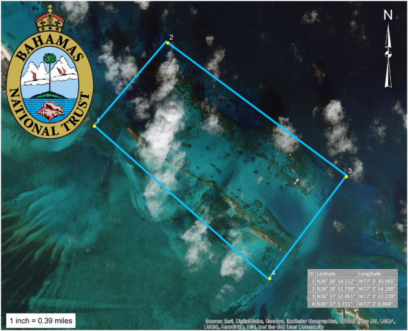 Fowl Cays National Park boundaries