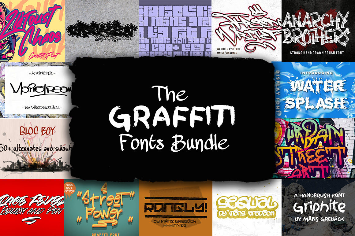 98% Off + 10% Off on The Graffiti Fonts Bundle (Commercial License)