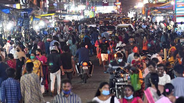 People preparing themselves for the upcoming COVID-19 lockdown at Shanmugam road in Tambaram on Sunday