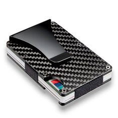 Slim Carbon Fiber RFID Blocking Metal Credit Card Holder