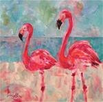 Flamingo Pair - Posted on Friday, February 6, 2015 by Molly Wright