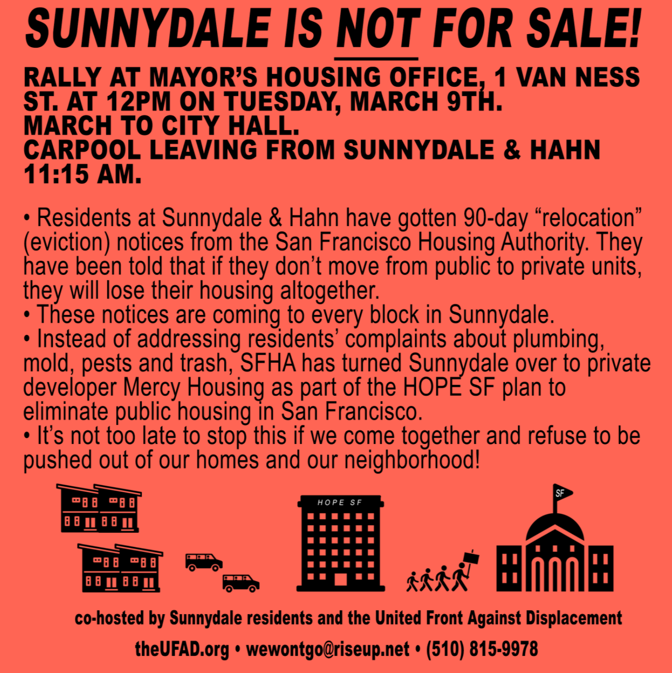 Rally: Sunnydale is NOT for Sale! @ Mayor's Housing Office