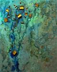 Mixed media abstract painting, "Sunken Treasure"  Carol Nelson Fine Art - Posted on Tuesday, March 10, 2015 by Carol Nelson